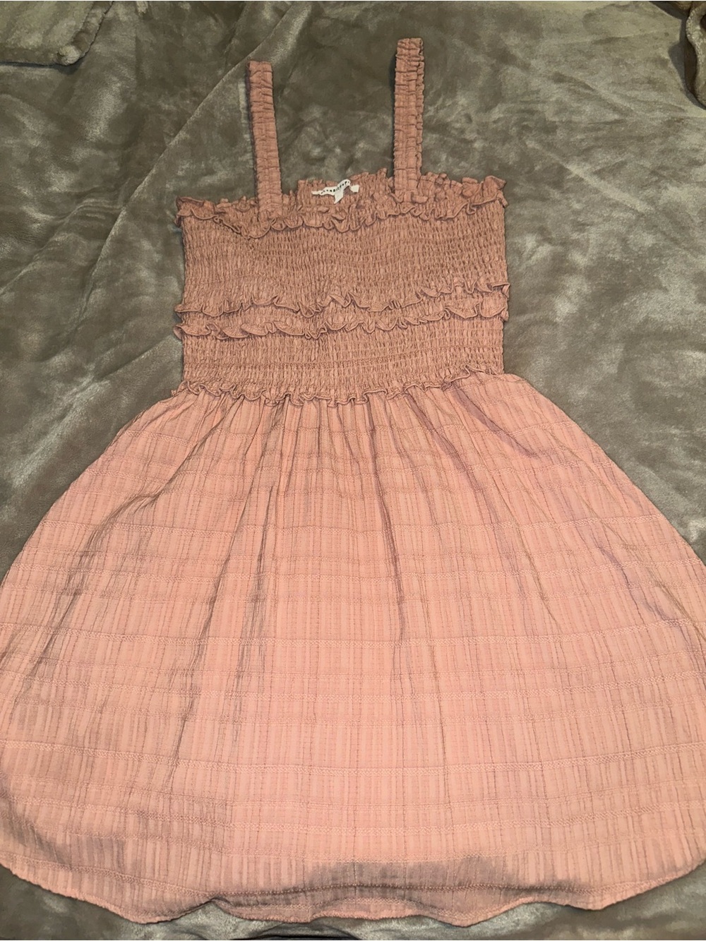 Smocked Pink Sundress with Ruffle Trim